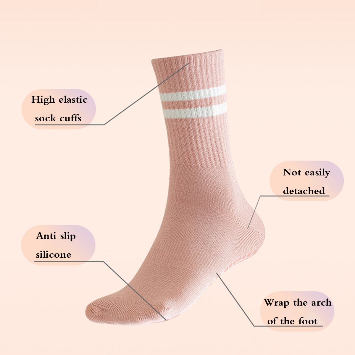 Pilates Socks with Grips for W - Pilates Yoga And Barre recension och pris