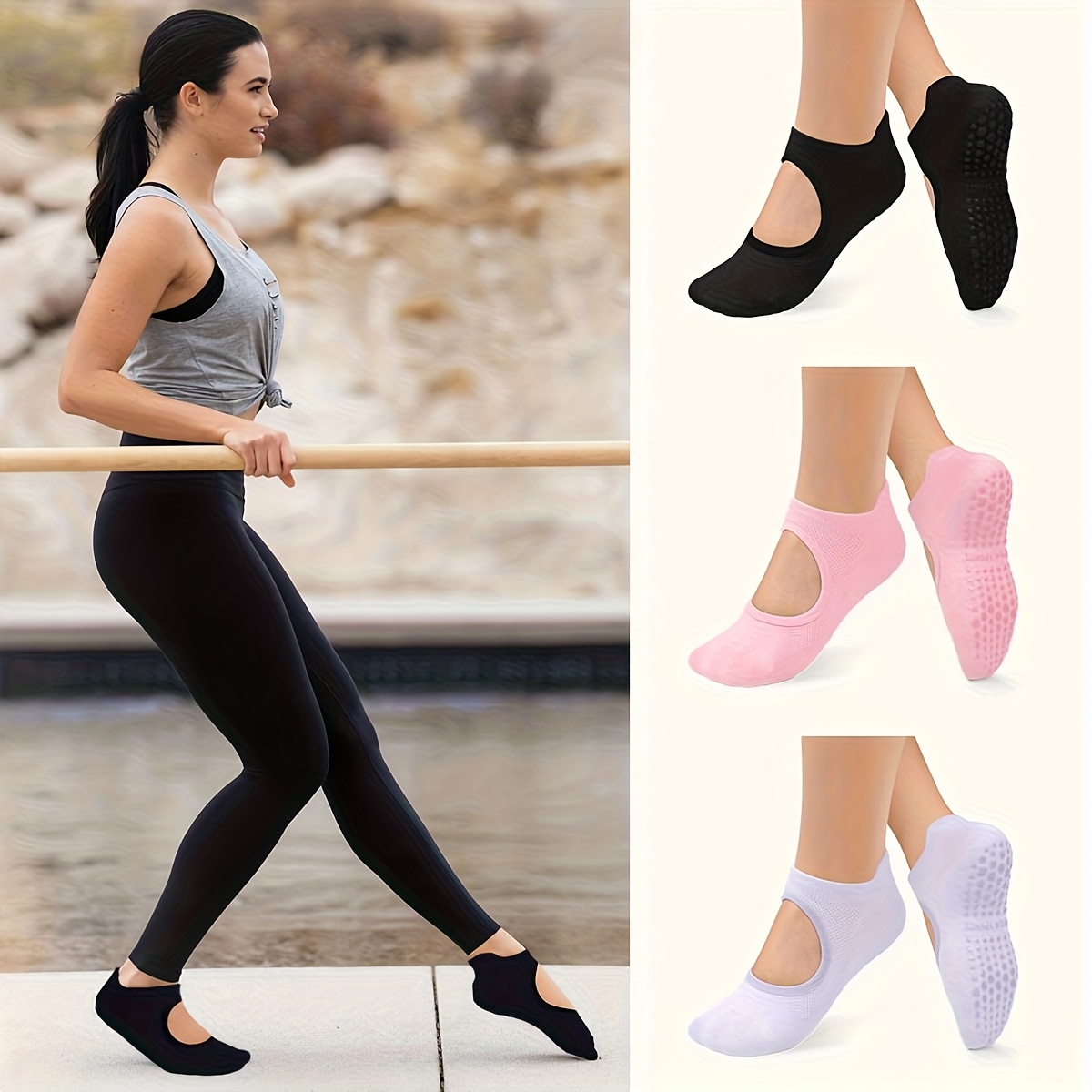 Non Slip Grip Women Socks for  - Pilates Yoga And Barre recension och pris