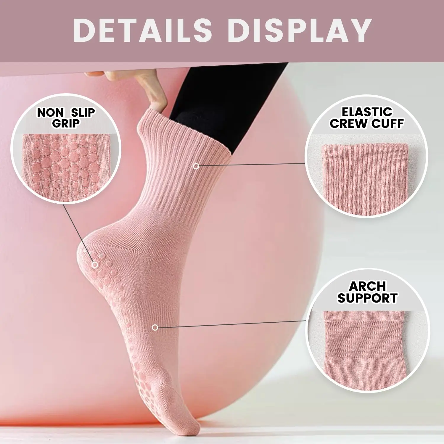 4 pairs of women's yoga socks, - Pilates & Yoga Unleashed Studio Tuckahoe recension och pris