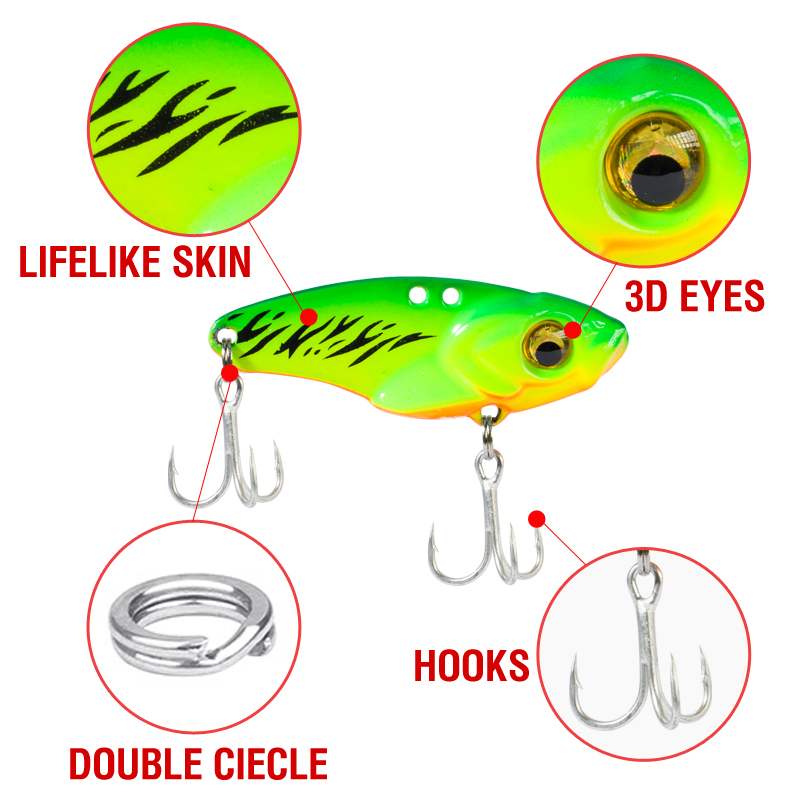 6PCS Metal VIB Lure 5g 7g 10g  - Balance Board Wobble recension och pris