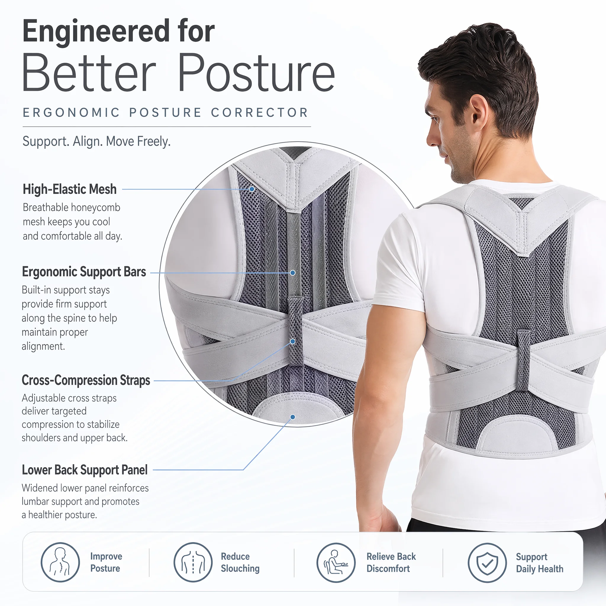 Adjustable Posture Corrector B - Posture Pole Corrector recension och pris